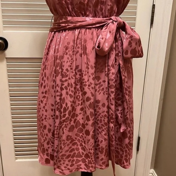 NWT Anthropologie Pink Leopard Halter Neck Mini Dress sz SMALL - Picture 9 of 11
